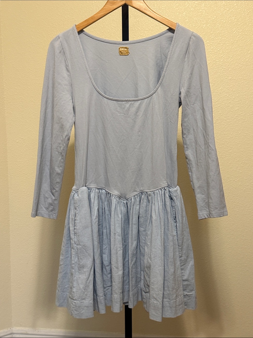 Free people Women’s Long-Sleeve Light Blue Dress